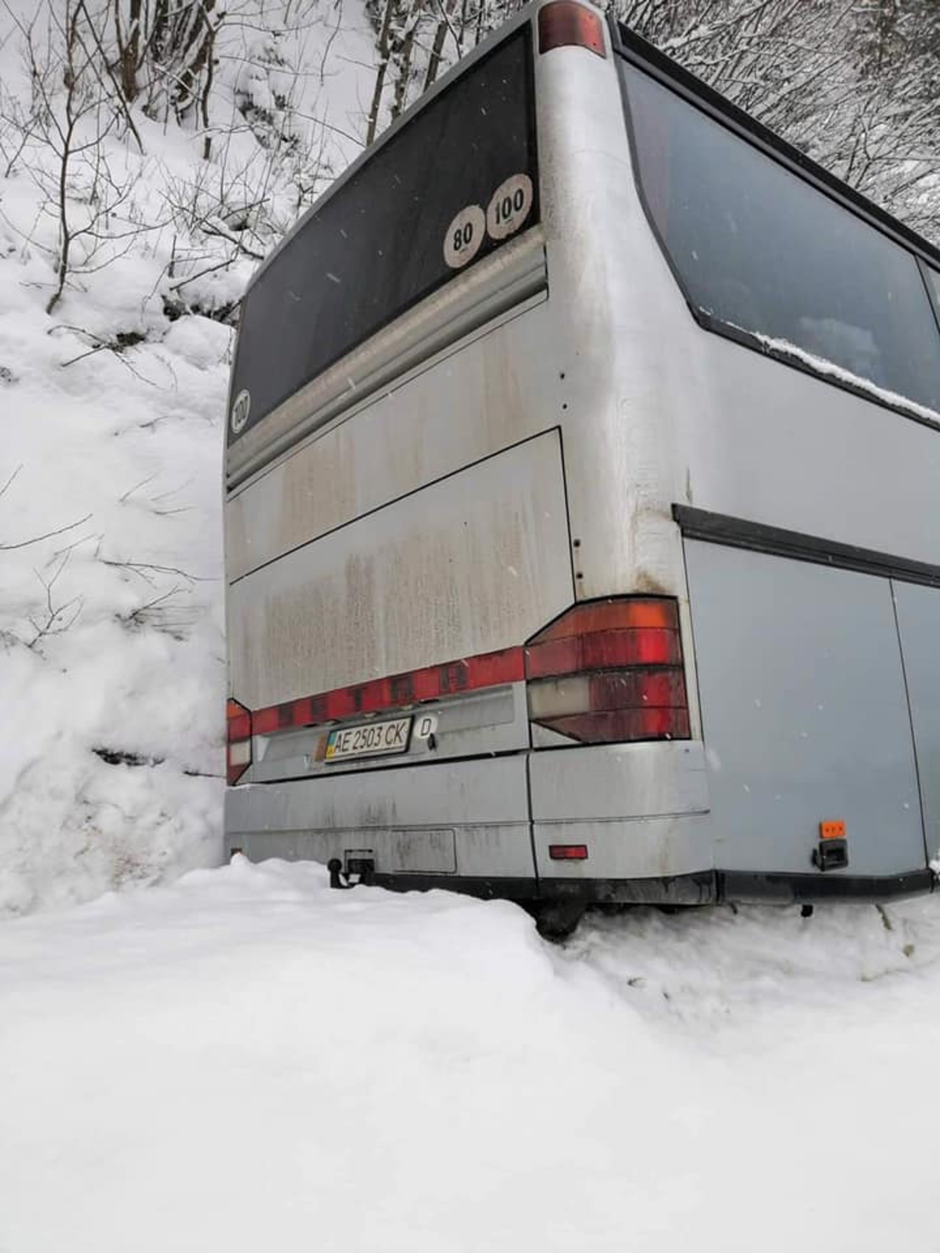 На Львівщині туристичний автобус злетів з траси. Фото Варта-1
