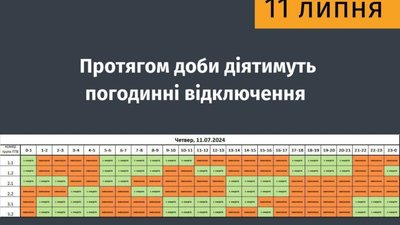 16 годин: як на Львівщині виключатимуть світло 11 липня
