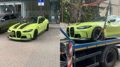 У Львові елітний автомобіль запаркувався у забороненому місці