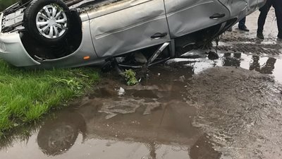 На Жовківщині перекинувся автомобіль
