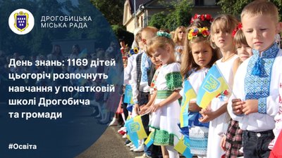 День знань: 1169 дітей цьогоріч розпочнуть навчання у початковій школі Дрогобича та громади