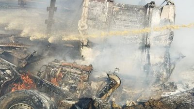 На Львівщині загорілась вантажівка (ФОТО)