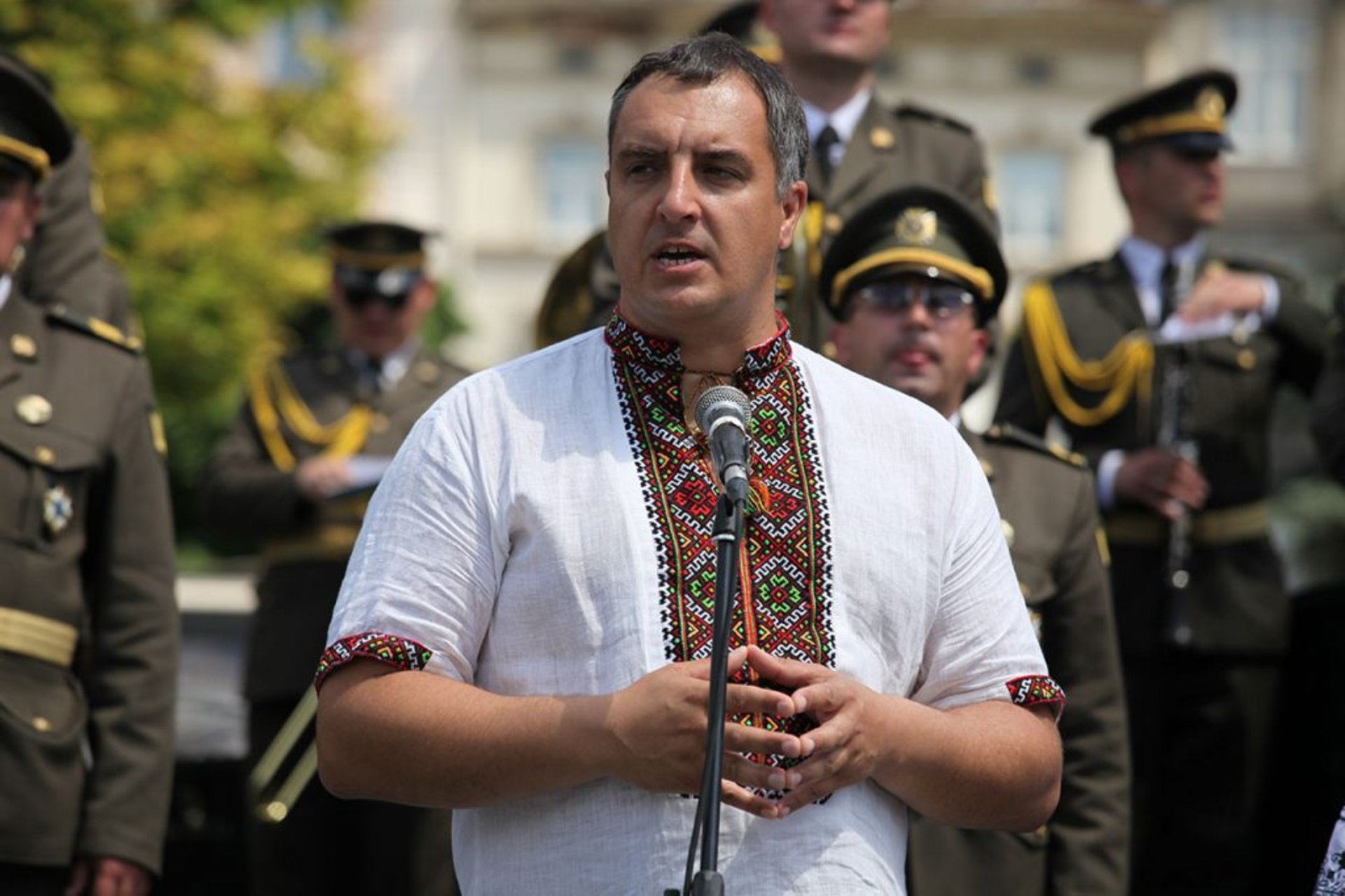 Голова Львівської обласної ради Олександр Ганущин на вічі до Дня Героїв