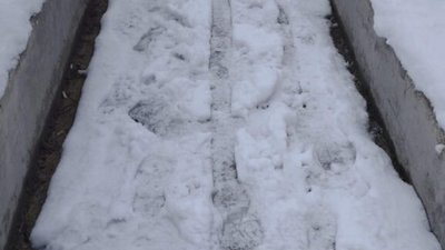 У Львові через неприбраний сніг мешканці не можуть пройти сходами (ФОТО)