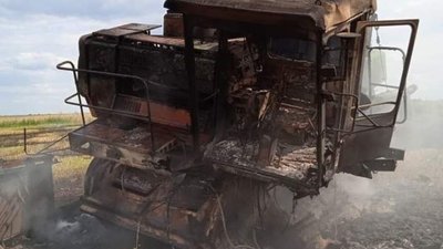 На Харківщині підірвався комбайн на протитанковій міні