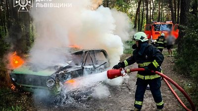 На Львівщині горів автомобіль