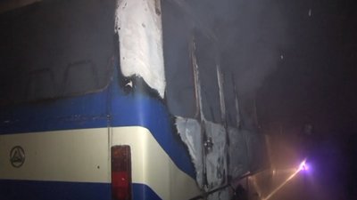 У Львові  згорів автобус