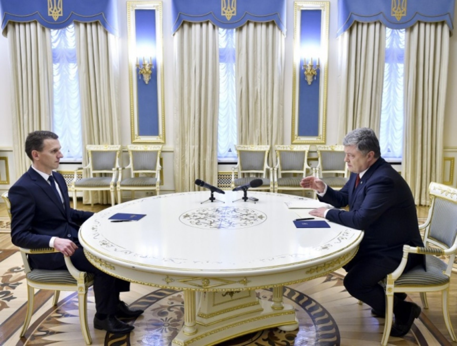 Під час зустрічі Петра Порошенка та Романа Труби. Фото: прес-служба Президента України