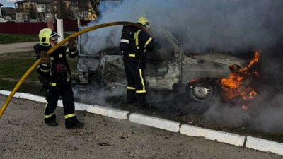 На Львівщині згорів Fiat Doblo