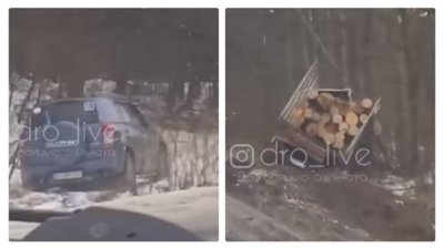 На Дрогобиччині сталася ДТП за участі лісовоза