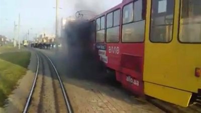 У Львові на Сихові горів трамвай