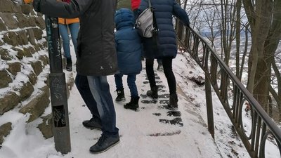 У Львові  через ожеледь став непрохідним туристичний маршрут (ФОТО)
