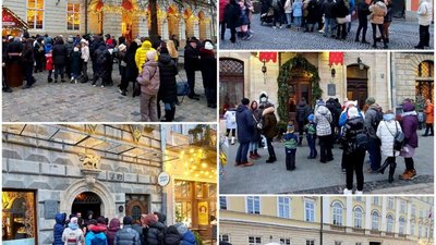 У центрі Львова вишикувались черги до закладів харчування (ФОТО)