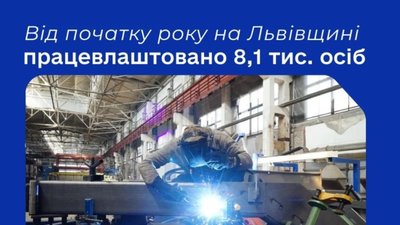 На Львівщині з початку року працевлаштовано 8,1 тис. осіб