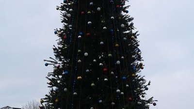 У Червонограді на Львівщині знову пошкодили головну ялинку міста