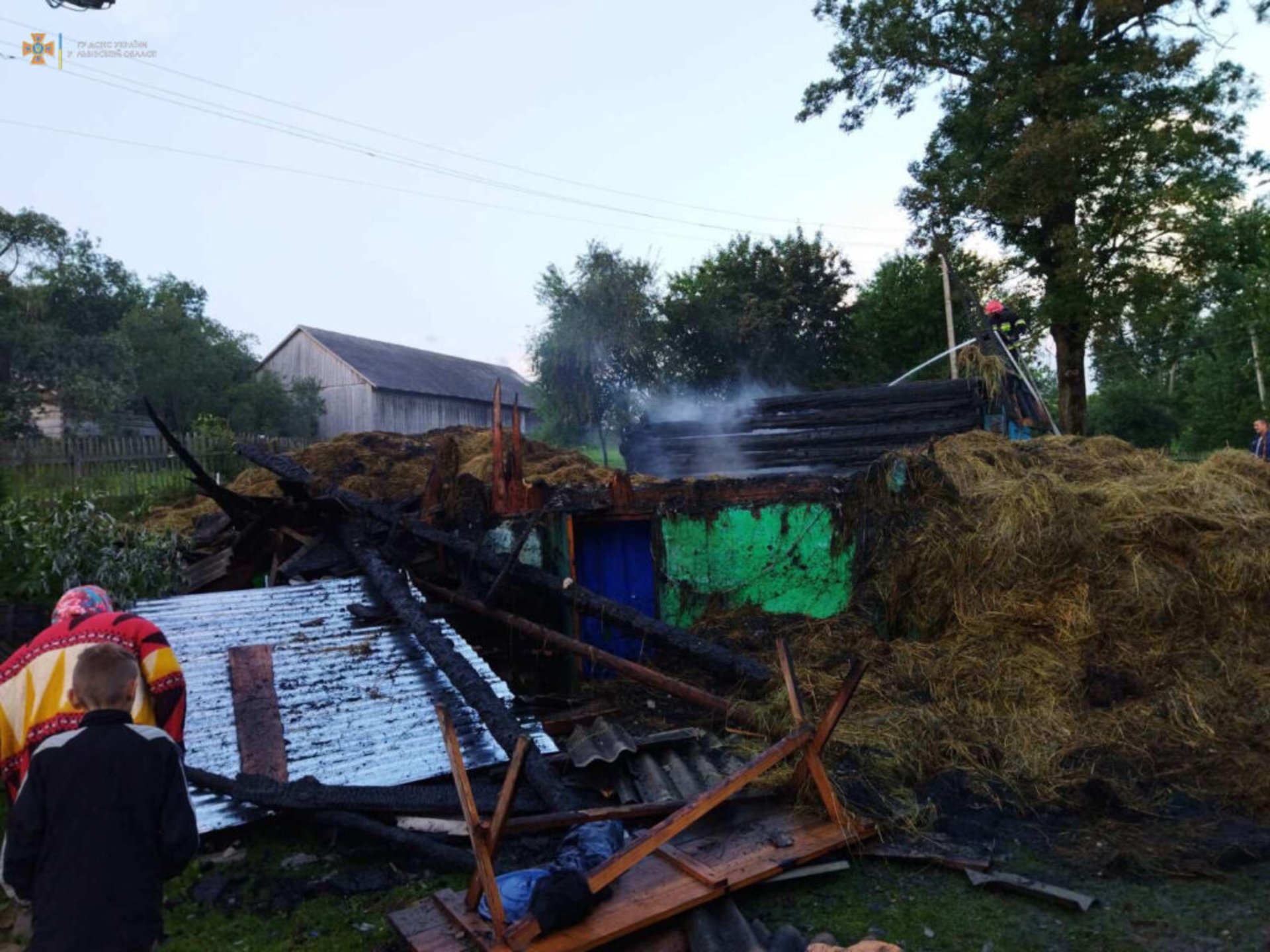 На Львівщині вночі горіла господарська будівля, фото ДСНС Львівщини