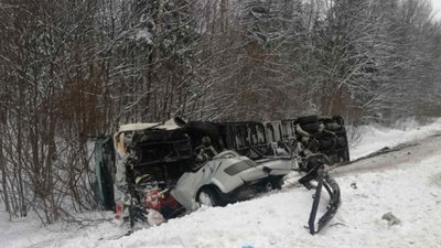 У Білорусі перекинувся автобус з росіянами