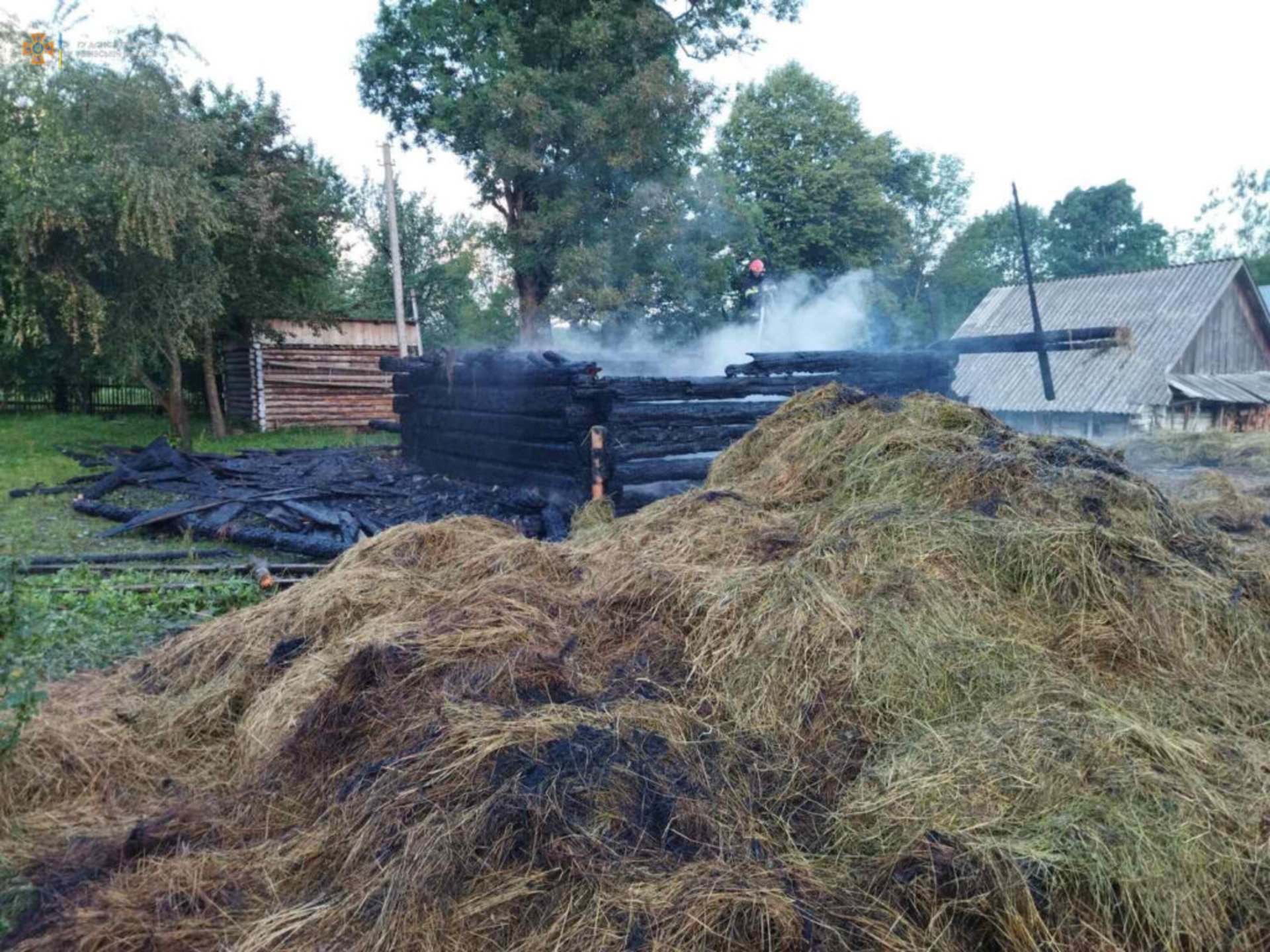 На Львівщині вночі горіла господарська будівля, фото ДСНС Львівщини