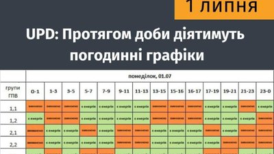 Львівобленерго уточнило графік відключення світла на 1 липня
