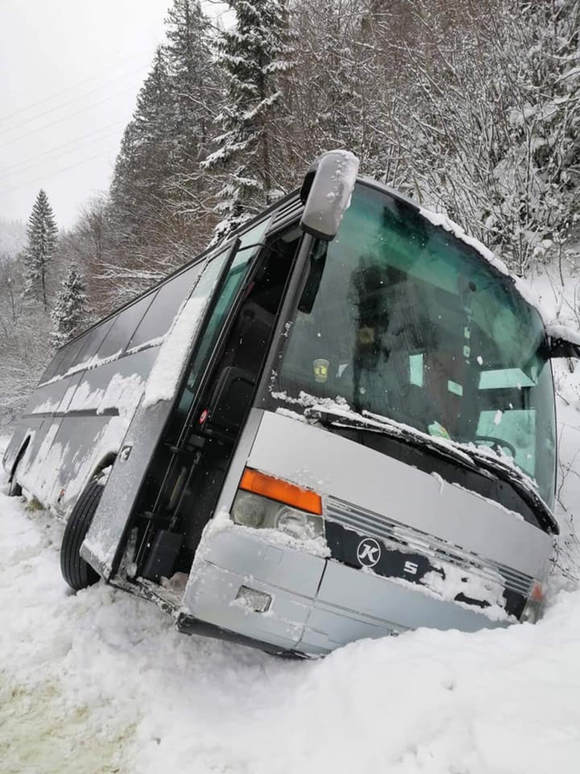 На Львівщині туристичний автобус злетів з траси. Фото Варта-1