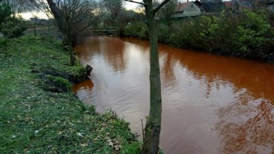 Вода у річці поблизу Львова змінила колір на помаранчевий