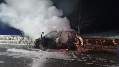 На об’їзній Львова згорів автомобіль (ФОТО)