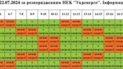 Як на Львівщині виключатимуть світло 22 липня