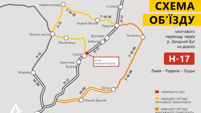 На Львівщині дорогою до Луцька обмежать рух транспорту