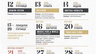 У березневому репертуарі СІГ – проект ІРМОС, вистави на виїзді та прем’єра