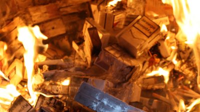 На Львівщині спалили майже 40 тис пачок сигарет, на черзі – вино і пиво