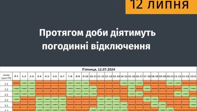 Як на Львівщині виключатимуть світло 12 липня
