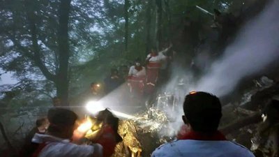 Зʼявились перші кадри з місця аварії гелікоптера президента Ірану