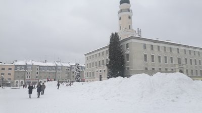 У Дрогобичі на центральній площі спорудили снігові гірки (ФОТО)