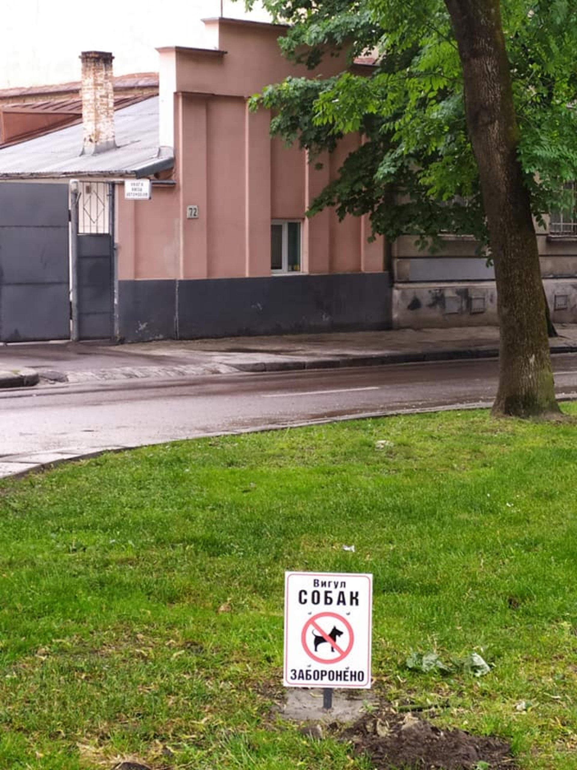 У центрі Львова на траві заборонили вигул собак, фото Гаряча лінія міста Львова